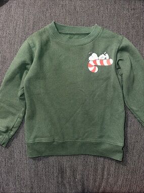 Kids Snoopy Crewneck Sweatshirt with Candy Cane Graphic
